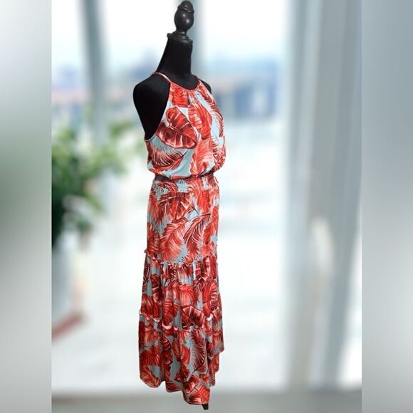VICI MAISON TARA Tropical Halter Tiered Max Dress Size 16 - Picture 6 of 15